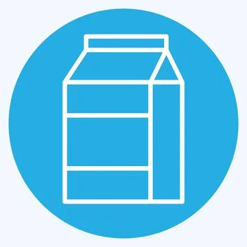 Icon Milk Pack. related to Beverages symbol. blue eyes style. design editable Ilustración de archivo