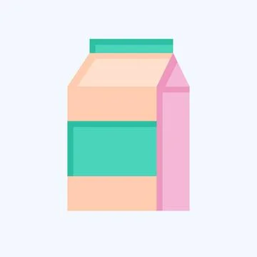 Icon Milk Pack. related to Beverages symbol. flat style. design editable Ilustración de archivo