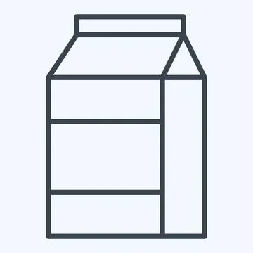 Icon Milk Pack. related to Beverages symbol. line style. design editable Ilustración de archivo