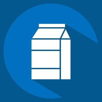 Icon Milk Pack. related to Beverages symbol. long shadow style. design editab Ilustración de archivo