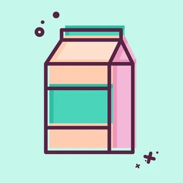 Icon Milk Pack. related to Beverages symbol. MBE style. design editable Ilustración de archivo