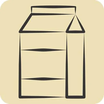 Icon Milk Pack. related to Beverages symbol. hand drawn style. design editabl Ilustración de archivo