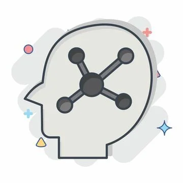 Icon Mind Mapping. related to Business Analysis symbol. comic style simple .. Stock Illustration