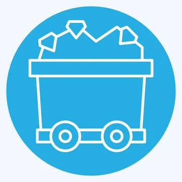 Icon Mining Cart. related to Mining symbol. blue eyes style. simple design .. 스톡 일러스트