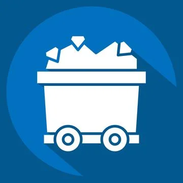 Icon Mining Cart. related to Mining symbol. long shadow style. simple desig.. Stock Illustration