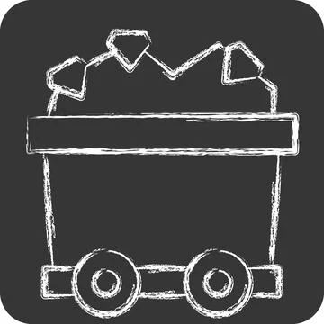 Icon Mining Cart. related to Mining symbol. chalk Style. simple design edit.. 스톡 일러스트