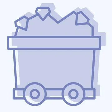 Icon Mining Cart. related to Mining symbol. two tone style. simple design e.. Illustrazione stock