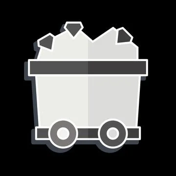 Icon Mining Cart. related to Mining symbol. glossy style. simple design edi.. 库存插图