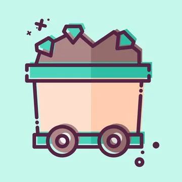 Icon Mining Cart. related to Mining symbol. MBE style. simple design editab.. Stock Illustration