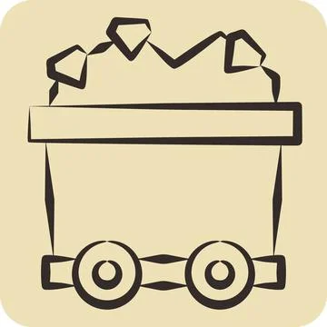 Icon Mining Cart. related to Mining symbol. hand drawn style. simple design.. Stock Illustration