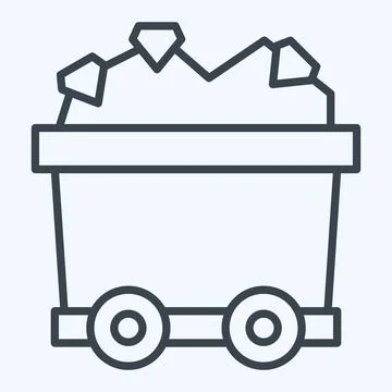 Icon Mining Cart. related to Mining symbol. line style. simple design edita.. Stock Illustration