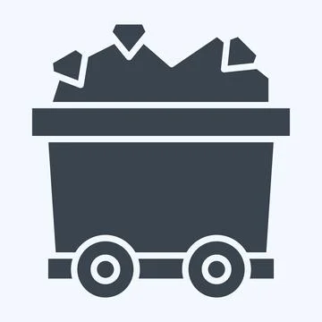 Icon Mining Cart. related to Mining symbol. glyph style. simple design edit.. Stockillustratie