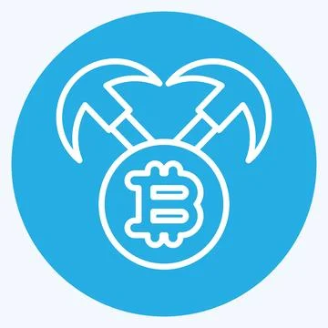 Icon Mining Hardware. related to Cryptocurrency symbol. blue eyes style Stock Illustration