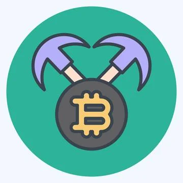 Icon Mining Hardware. related to Cryptocurrency symbol. color mate style イラスト素材