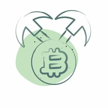 Icon Mining Hardware. related to Cryptocurrency symbol. Color Spot Style 库存插图