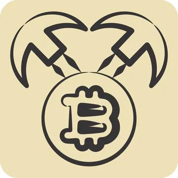 Icon Mining Hardware. related to Cryptocurrency symbol. hand drawn style 库存插图