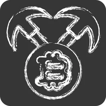 Icon Mining Hardware. related to Cryptocurrency symbol. chalk Style Stock Illustration