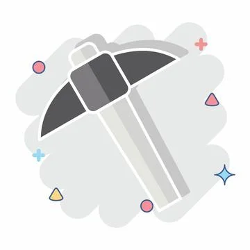 Icon Mining. related to Civil Engineering symbol. comic style. design editabl Stock Illustration