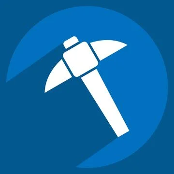Icon Mining. related to Civil Engineering symbol. long shadow style. design.. Illustrazione stock