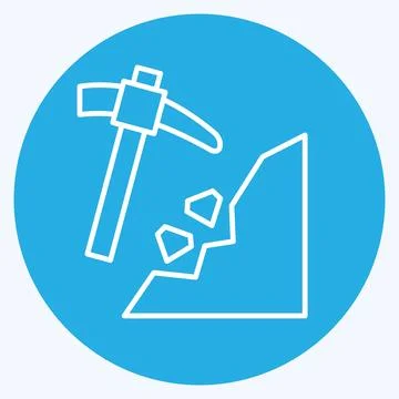 Icon Mining. related to Mining symbol. blue eyes style. simple design edita.. Stock Illustration