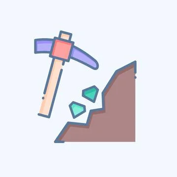 Icon Mining. related to Mining symbol. doodle style. simple design editable.. Stock Illustration