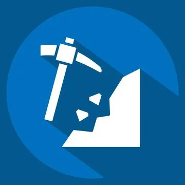 Icon Mining. related to Mining symbol. long shadow style. simple design edi.. Stock Illustration