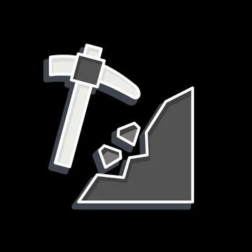 Icon Mining. related to Mining symbol. glossy style. simple design editable.. Stock Illustration