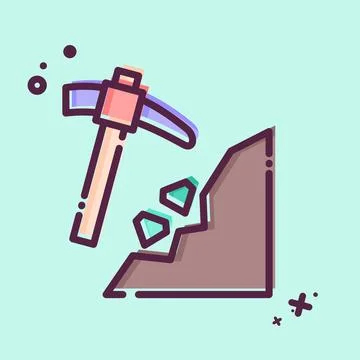 Icon Mining. related to Mining symbol. MBE style. simple design editable. s.. イラスト素材