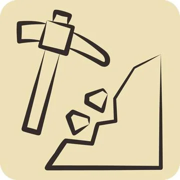 Icon Mining. related to Mining symbol. hand drawn style. simple design edit.. Stock Illustration