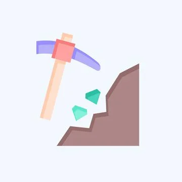 Icon Mining. related to Mining symbol. flat style. simple design editable. .. Illustrazione stock
