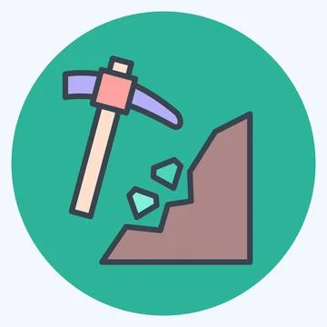 Icon Mining. related to Mining symbol. color mate style. simple design edit.. Stock Illustration