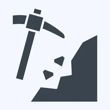 Icon Mining. related to Mining symbol. glyph style. simple design editable... Stock Illustration
