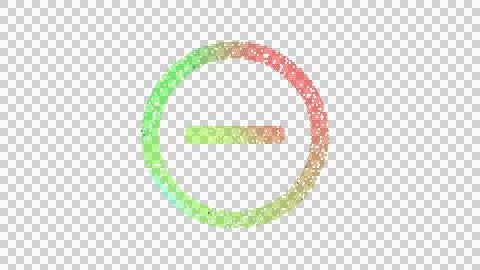 Icon minus circle is made up of LED square shapes. There are bright diodes and Stock Illustration