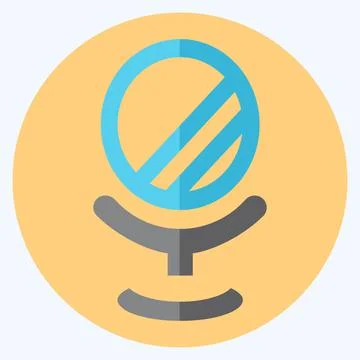 Icon Mirror 1 - Flat Style - Simple illustration, Editable stroke Illustration
