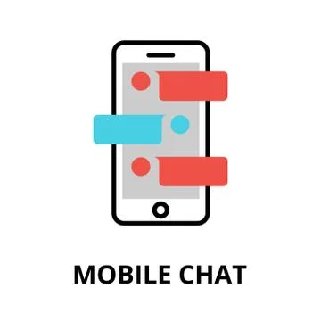 Icon of mobile chat concept, vector illustration Illustrazione stock