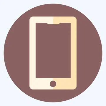 Icon Mobile - Flat Style,Simple illustration,Editable stroke Stock Illustration