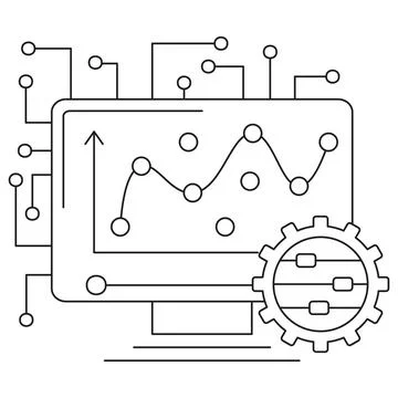 Icon of model fitting in AI Ilustración de archivo