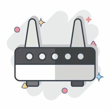 Icon Modem. related to Computer symbol. comic style. simple design editable.. 스톡 일러스트