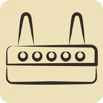 Icon Modem. related to Computer symbol. hand drawn style. simple design edi.. Stock Illustration
