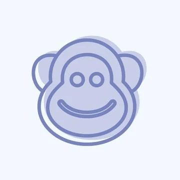 Icon Monkey. suitable for Animal symbol. two tone style. simple design editab Stock Illustration