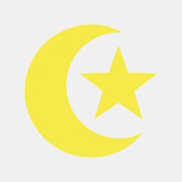 Icon moon and star. Islamic elements of Ramadhan, Eid Al Fitr, Eid Al Adha... Illustrazione stock