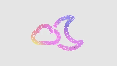 Icon moon cloud is made up of LED square shapes that shimmer and flicker. There Vídeo Stock 298146283