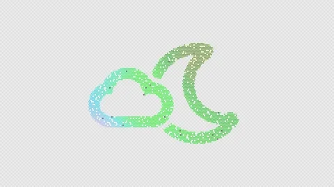 Icon moon cloud is made up of LED square shapes that shimmer and flicker. There Stock Footage 298152929