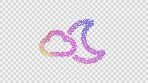 Icon moon cloud is made up of LED square shapes that shimmer and flicker. There Vídeo Stock 298156061