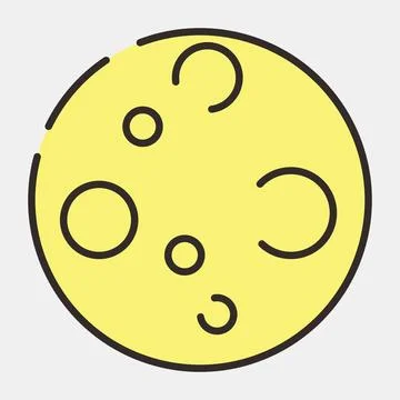 Icon moon. Illustration of halloween elements. Icon in filled line style. Stock Illustration