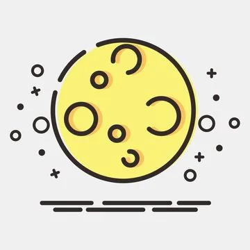 Icon moon. Illustration of halloween elements. Icon in MBE style. Stock Illustration