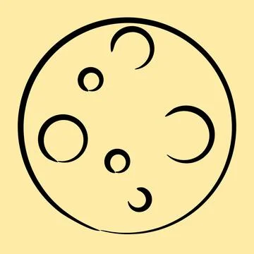 Icon moon. Illustration of halloween elements. Icon in hand drawn style. Stock Illustration