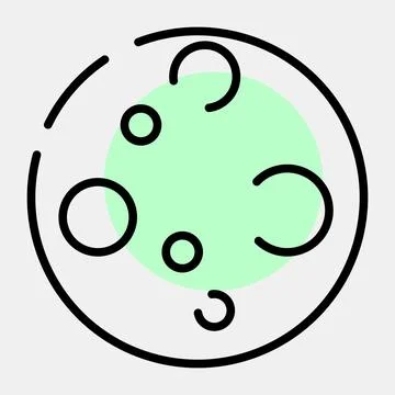 Icon moon. Illustration of halloween elements. Icon in color spot style. Stock Illustration