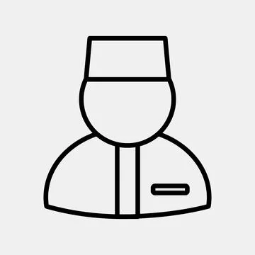 Icon moslem man. Islamic elements of Ramadhan, Eid Al Fitr, Eid Al Adha. Ic.. Illustrazione stock