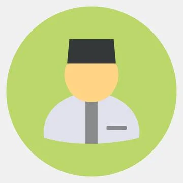Icon moslem man. Islamic elements of Ramadhan, Eid Al Fitr, Eid Al Adha. Ic.. Illustrazione stock